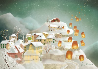 Wensbalonnen dorp groot